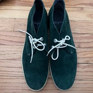 Salvatore Ferragamo World "Rico" green Suede Chukka Boots Shoes Men's